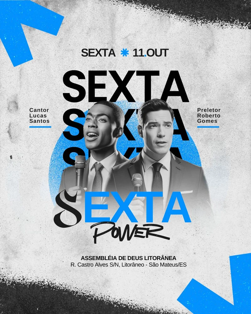 Sexta Power – Encontro de Adoração | Eventos | Arte para Igreja Editável no Canva | Cartaz Sexta Power – Encontro de Adoração | Eventos | Arte para Igreja Editável no Canva | Cartaz