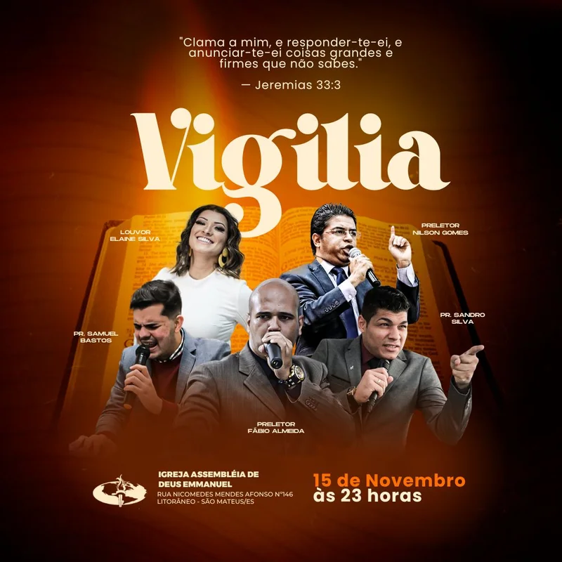 Vigília – para Noite de Adoração | Eventos | Arte para Igreja Editável no Canva | Feed Vigília – para Noite de Adoração | Eventos | Arte para Igreja Editável no Canva | Feed