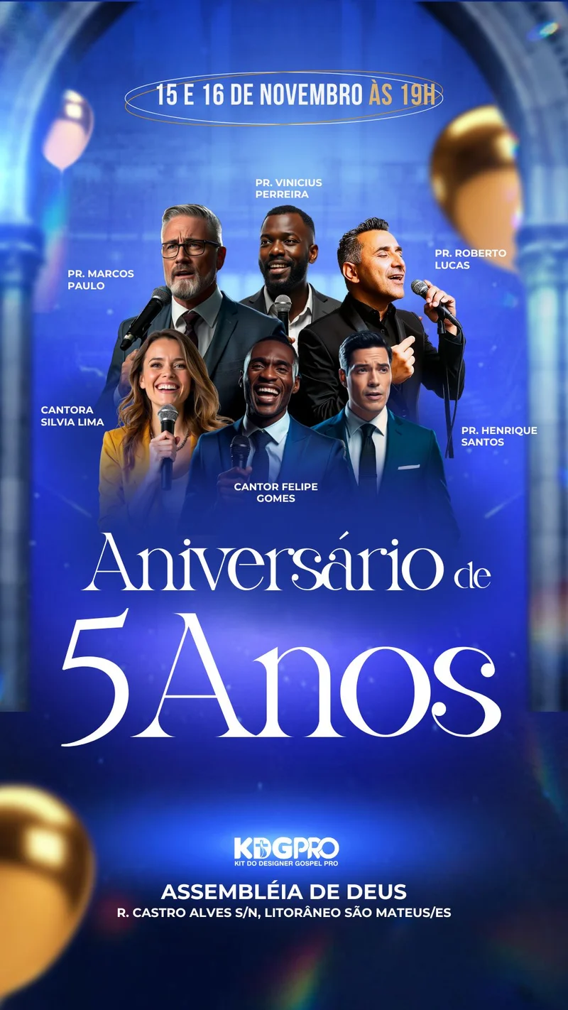 Aniversário de 5 Anos – para Celebração da Igreja | Eventos | Arte para Igreja Editável no Canva | Story Aniversário de 5 Anos – para Celebração da Igreja | Eventos | Arte para Igreja Editável no Canva | Story