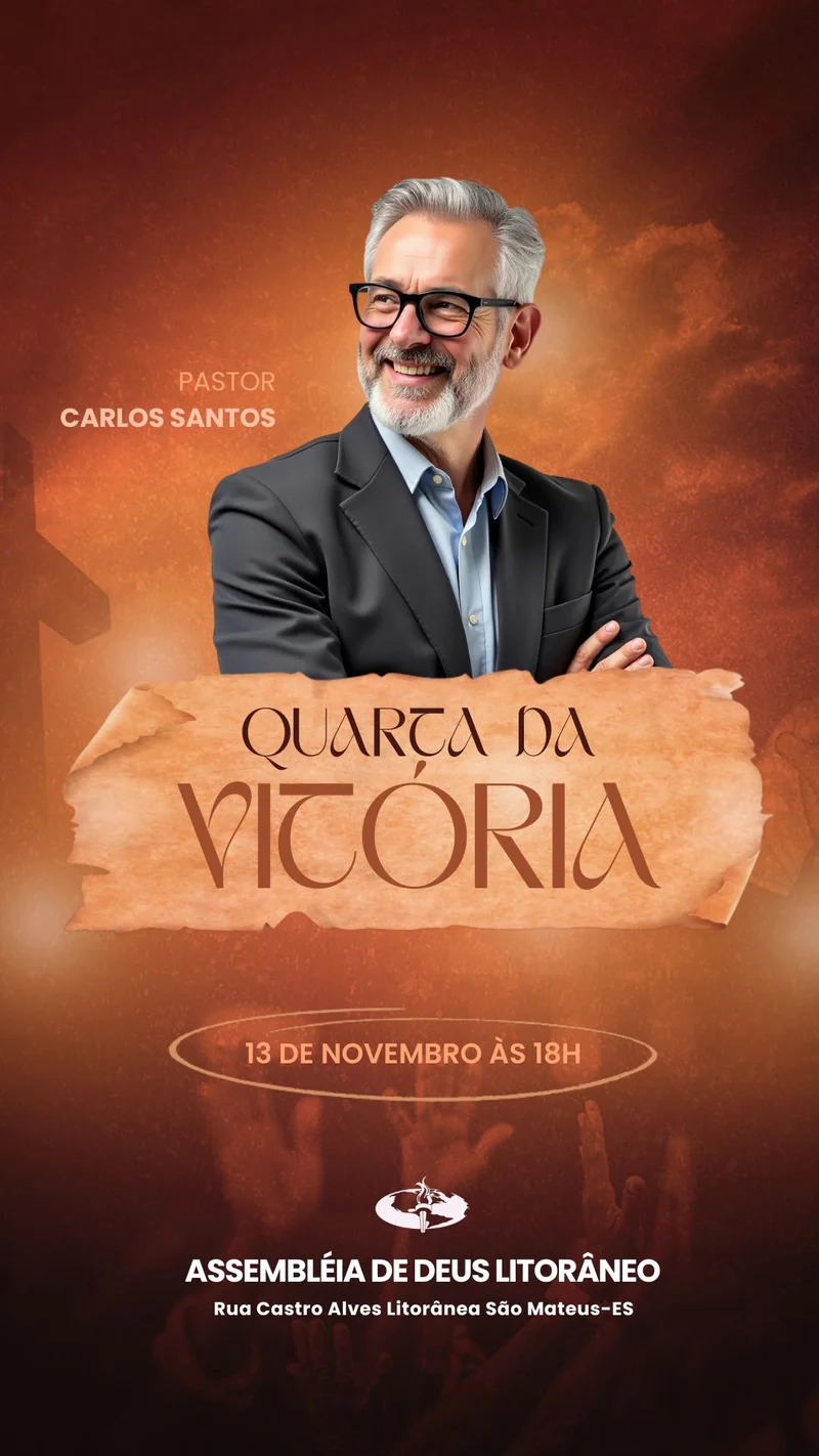 Quarta da Vitória – para Culto de Celebração | Eventos | Arte para Igreja Editável no Canva | Story Quarta da Vitória – para Culto de Celebração | Eventos | Arte para Igreja Editável no Canva | Story