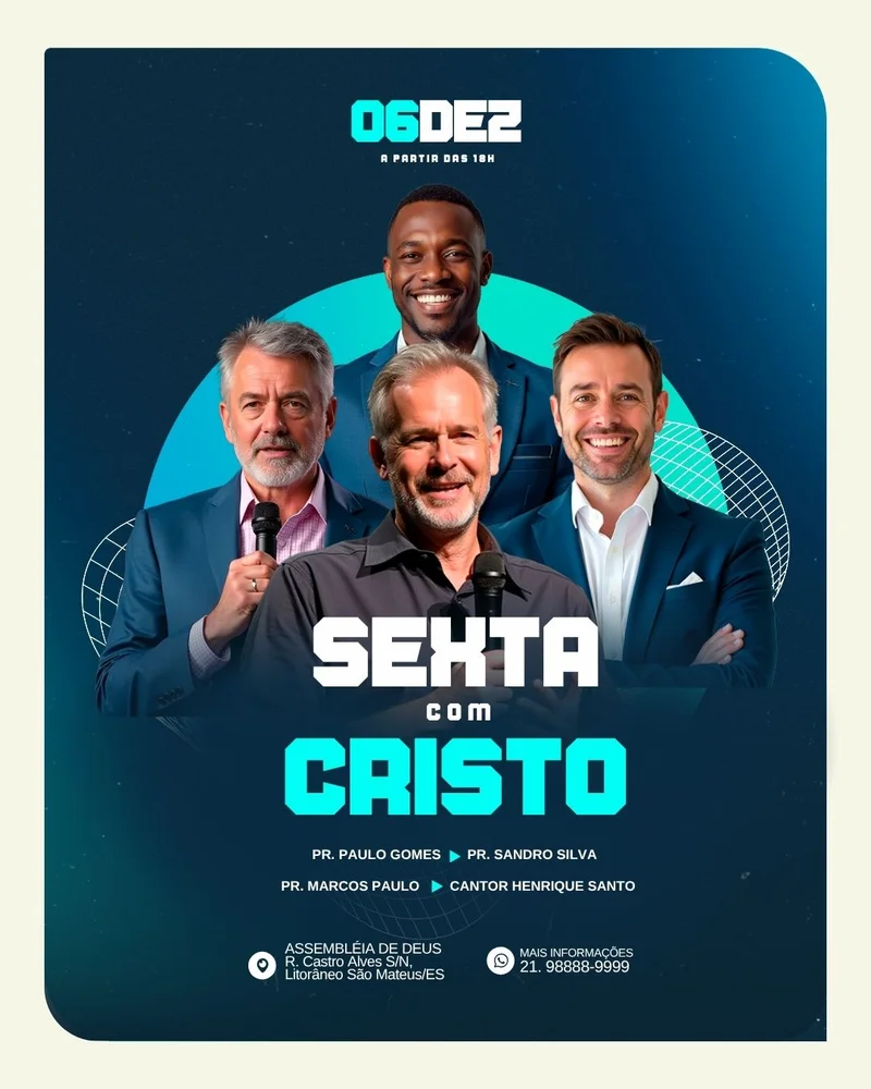 Sexta com Cristo – para Culto de Celebração | Eventos | Arte para Igreja Editável no Canva | Cartaz Sexta com Cristo – para Culto de Celebração | Eventos | Arte para Igreja Editável no Canva | Cartaz