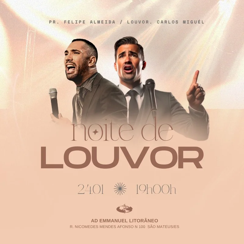 Noite de Louvor – para Culto de Adoração | Eventos | Arte para Igreja Editável no Canva | Feed Noite de Louvor – para Culto de Adoração | Eventos | Arte para Igreja Editável no Canva | Feed