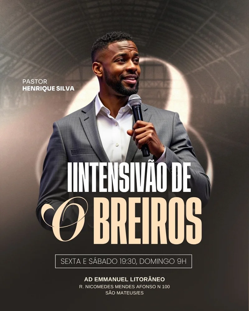Intensivão de Obreiros | Eventos | Arte para Igreja Editável no Canva | Cartaz Intensivão de Obreiros | Eventos | Arte para Igreja Editável no Canva | Cartaz