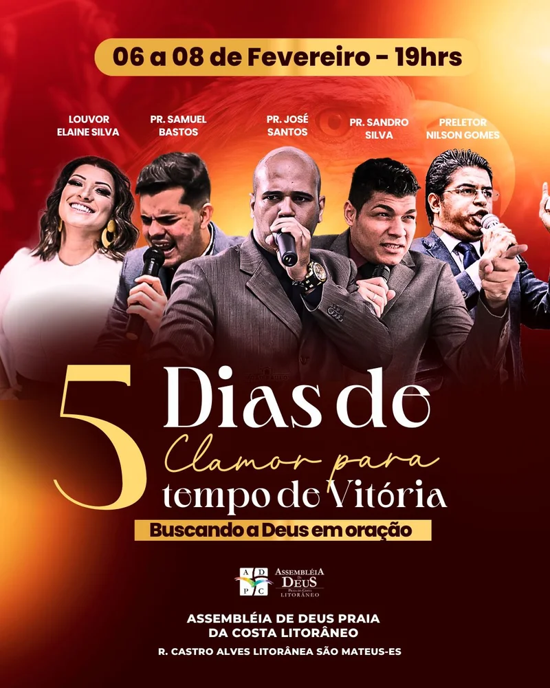 5 Dias de Clamor para tempo de Vitória – Evento Cristão | Eventos | Arte para Igreja Editável no Canva | Cartaz 5 Dias de Clamor para tempo de Vitória – Evento Cristão | Eventos | Arte para Igreja Editável no Canva | Cartaz