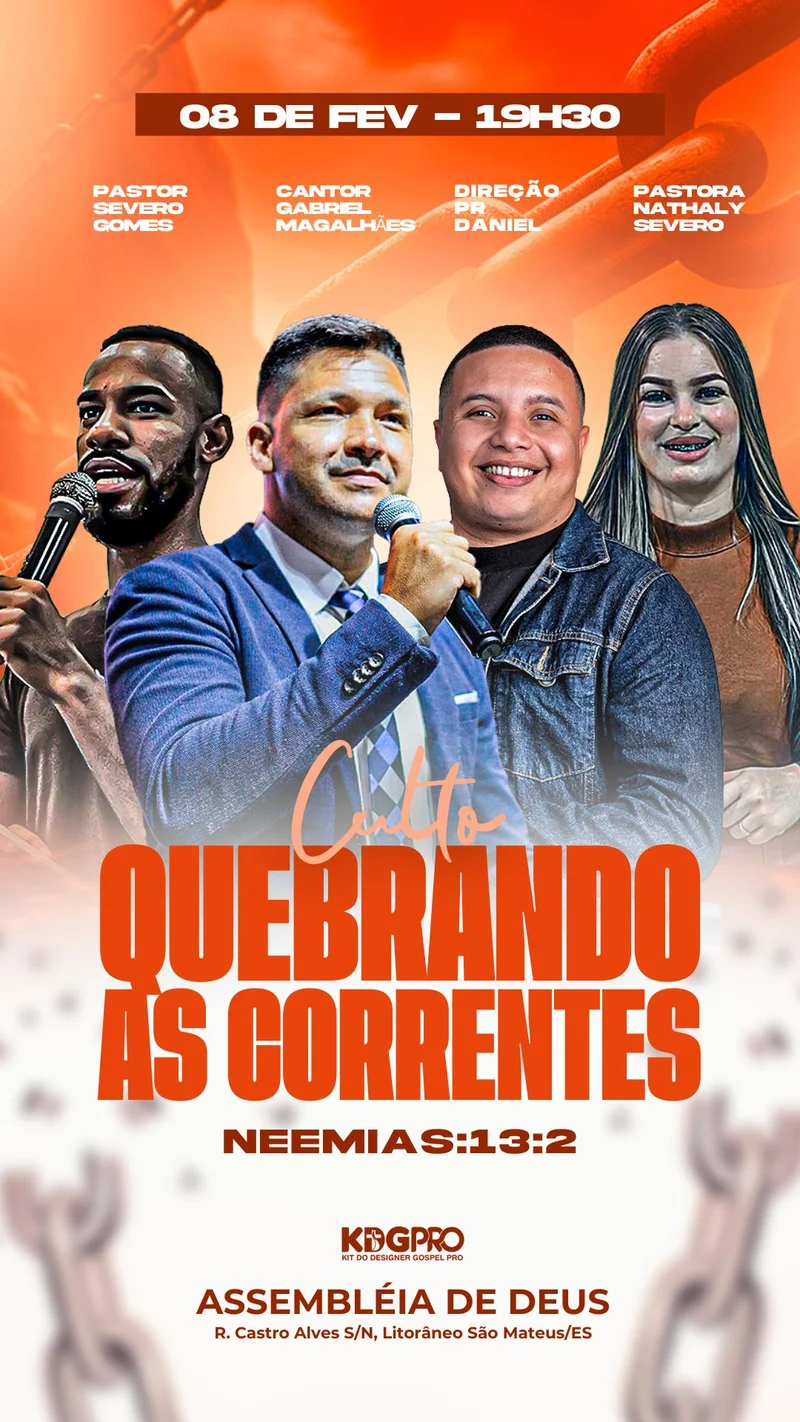 Quebrando as Correntes | Eventos | Arte para Igreja Editável no Canva | Story Quebrando as Correntes | Eventos | Arte para Igreja Editável no Canva | Story