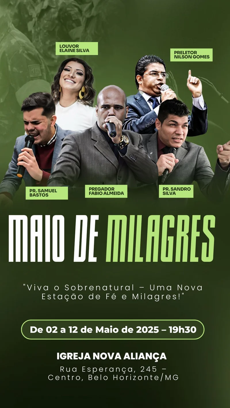 Maio de Milagres | Eventos | Arte para Igreja Editável no Canva | Story Maio de Milagres | Eventos | Arte para Igreja Editável no Canva | Story