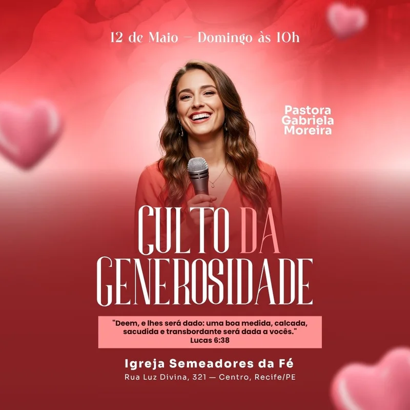 Culto da Generosidade | Eventos | Arte para Igreja Editável no Canva | Feed Culto da Generosidade | Eventos | Arte para Igreja Editável no Canva | Feed