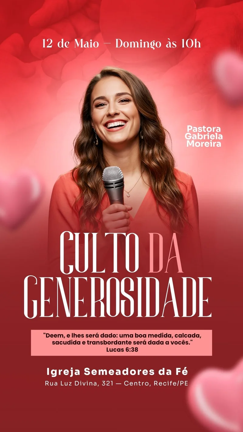 Culto da Generosidade | Eventos | Arte para Igreja Editável no Canva | Story Culto da Generosidade | Eventos | Arte para Igreja Editável no Canva | Story
