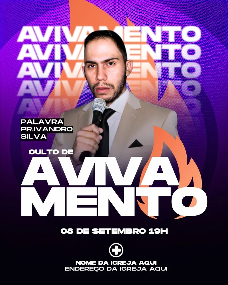 Culto de Avivamento | Eventos | Arte para Igreja Editável no Canva | Cartaz Culto de Avivamento | Eventos | Arte para Igreja Editável no Canva | Cartaz