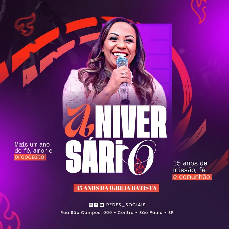 Aniversário da Igreja | Eventos | Arte para Igreja Editável no Canva | Feed Aniversário da Igreja | Eventos | Arte para Igreja Editável no Canva | Feed