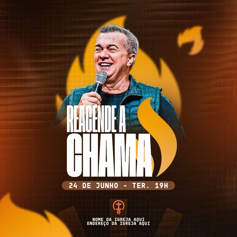 Reacende a Chama | Eventos | Arte para Igreja Editável no Canva | Feed Reacende a Chama | Eventos | Arte para Igreja Editável no Canva | Feed