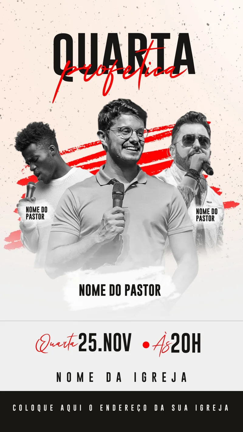 Quarta Profética | Eventos | Arte para Igreja Editável no Canva | Story Quarta Profética | Eventos | Arte para Igreja Editável no Canva | Story