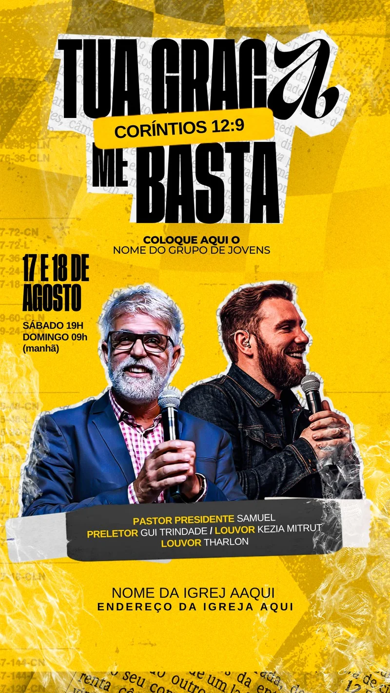 Tua Graça me Basta | Eventos | Arte para Igreja Editável no Canva | Story Tua Graça me Basta | Eventos | Arte para Igreja Editável no Canva | Story