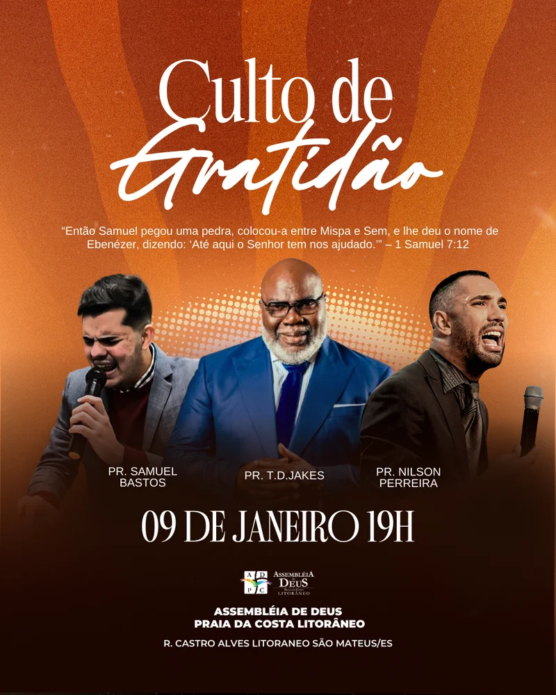 Evento de Fim de Ano I Culto de Gratidão | Eventos | Arte para Igreja Editável no Canva | Cartaz Evento de Fim de Ano I Culto de Gratidão | Eventos | Arte para Igreja Editável no Canva | Cartaz