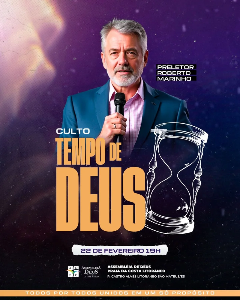 Culto tempo com Deus | Eventos | Arte para Igreja Editável no Canva | Cartaz