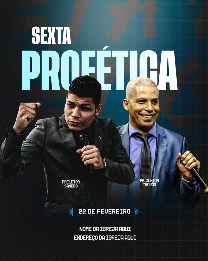Sexta Profética | Eventos | Arte para Igreja Editável no Canva | Cartaz