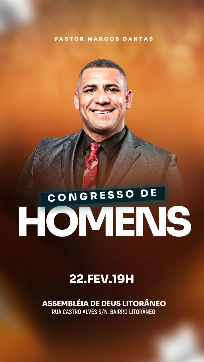 Congresso de Homens | Eventos | Arte para Igreja Editável no Canva | Story