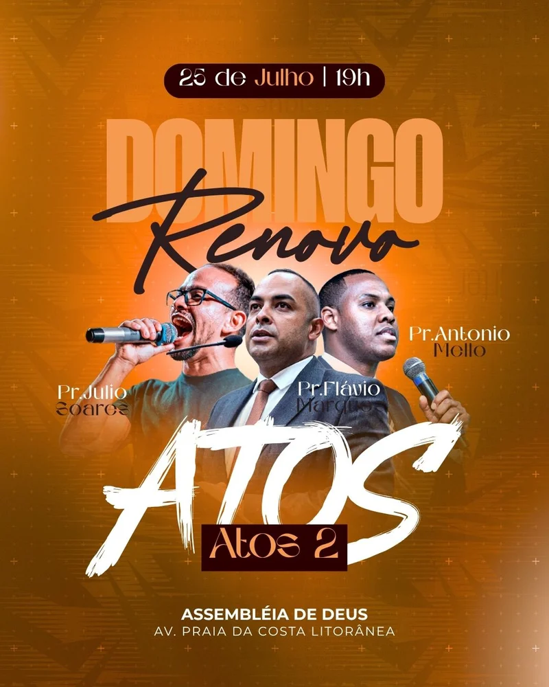 Atos 2 | Eventos | Arte para Igreja Editável no Canva | Cartaz