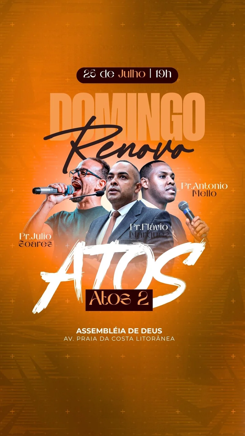 Atos 2 | Eventos | Arte para Igreja Editável no Canva | Story Atos 2 | Eventos | Arte para Igreja Editável no Canva | Story