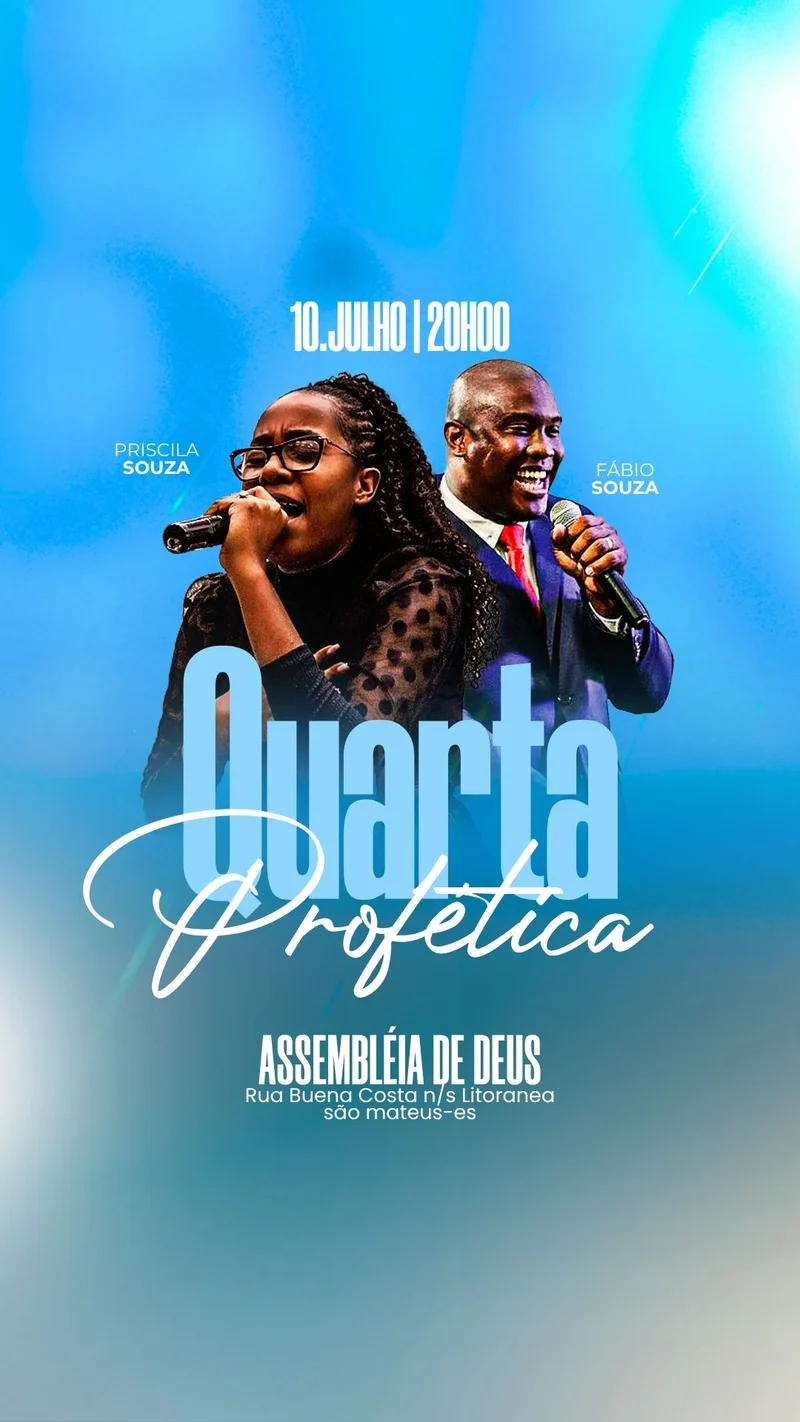 Quarta Profética | Eventos | Arte para Igreja Editável no Canva | Story
