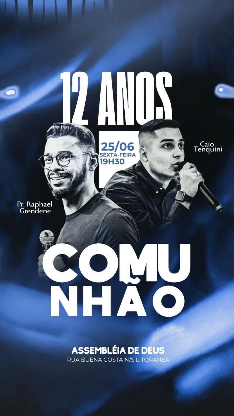 Culto de Comunhão | Eventos | Arte para Igreja Editável no Canva | Story