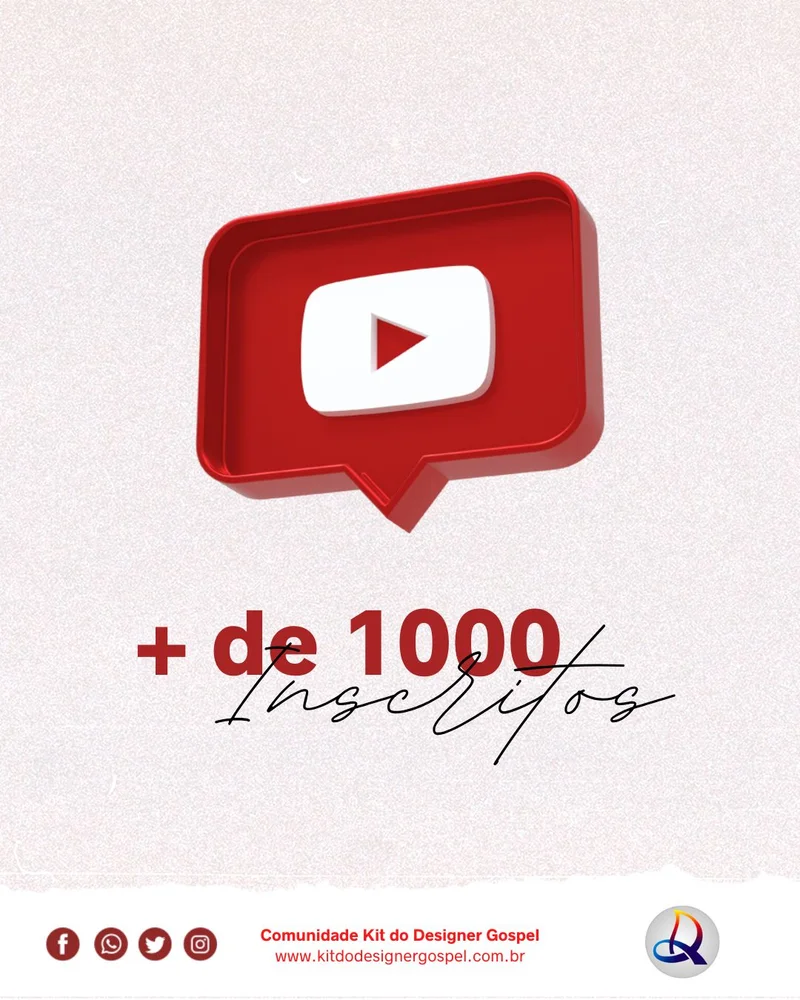 Mais de 1000 Inscritos – Obrigado por fazer parte! | Informativos | Arte para Igreja Editável no Canva | Cartaz Mais de 1000 Inscritos – Obrigado por fazer parte! | Informativos | Arte para Igreja Editável no Canva | Cartaz