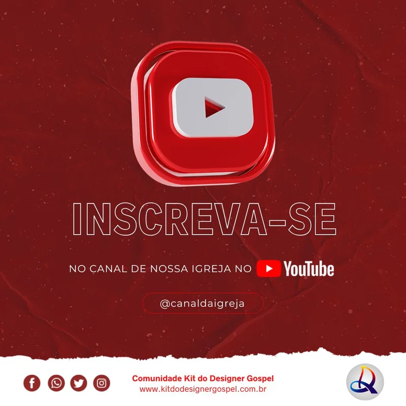 Inscreva-se no Canal da Igreja no YouTube | Informativos | Arte para Igreja Editável no Canva | Feed Inscreva-se no Canal da Igreja no YouTube | Informativos | Arte para Igreja Editável no Canva | Feed