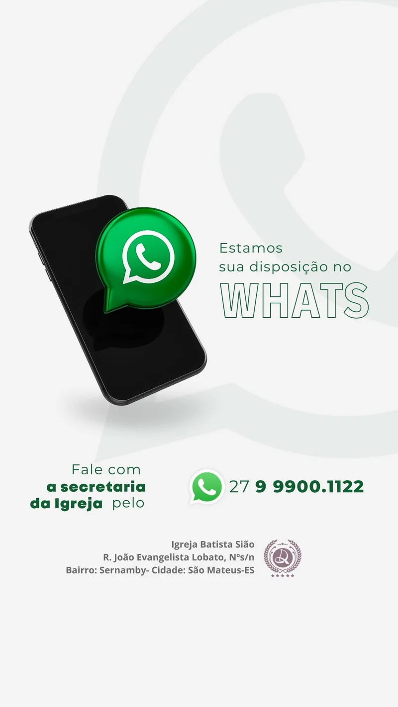 Fale Conosco pelo WhatsApp da Igreja | Informativos | Arte para Igreja Editável no Canva | Story Fale Conosco pelo WhatsApp da Igreja | Informativos | Arte para Igreja Editável no Canva | Story