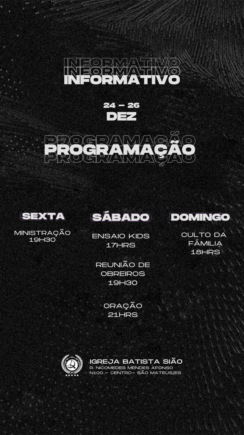 Fique por Dentro da Programação | Informativos | Arte para Igreja Editável no Canva | Story Fique por Dentro da Programação | Informativos | Arte para Igreja Editável no Canva | Story