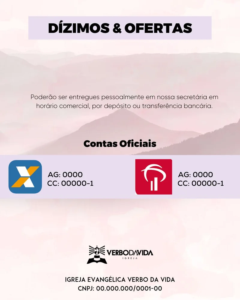 Dízimos & Ofertas – Um Ato de Fé | Informativos | Arte para Igreja Editável no Canva | Cartaz