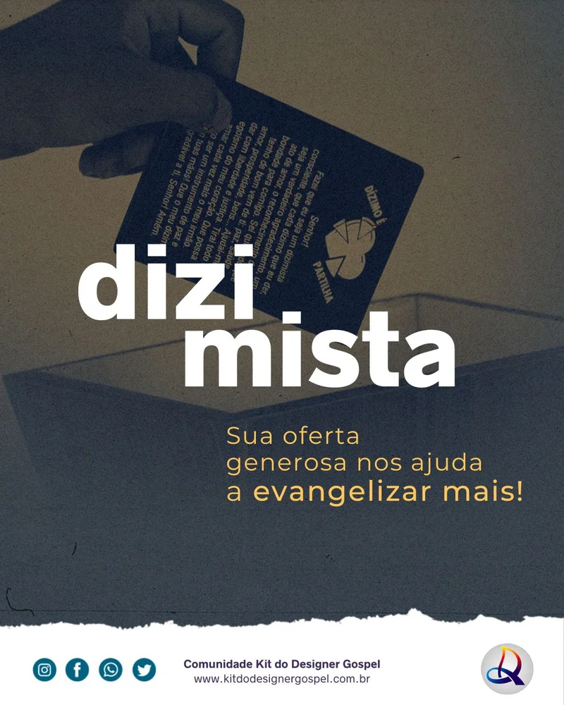 Seja Dizimista – Sua Oferta Generosa Nos Ajuda a Evangelizar Mais | Informativos | Arte para Igreja Editável no Canva | Cartaz