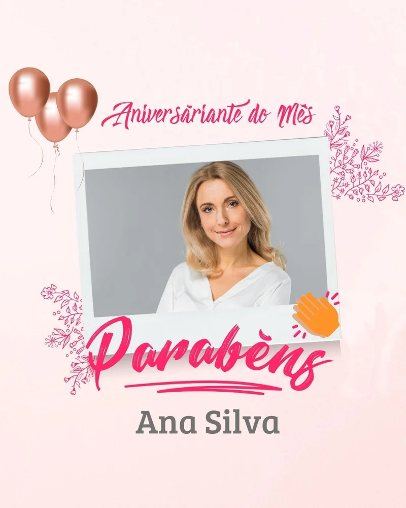 Aniversariante do Mês – Parabéns! Pastora | Informativos | Arte para Igreja Editável no Canva | Cartaz