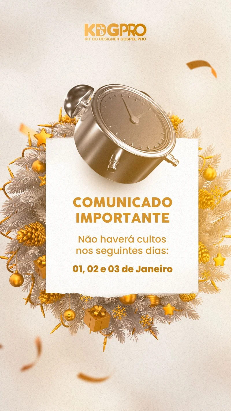 Suspensão de Cultos – Comunicado Importante Fim de Ano | Informativos | Arte para Igreja Editável no Canva | Story