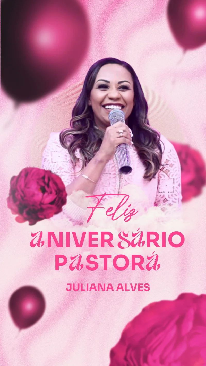 Aniversário da Pastora | Informativos | Arte para Igreja Editável no Canva | Story