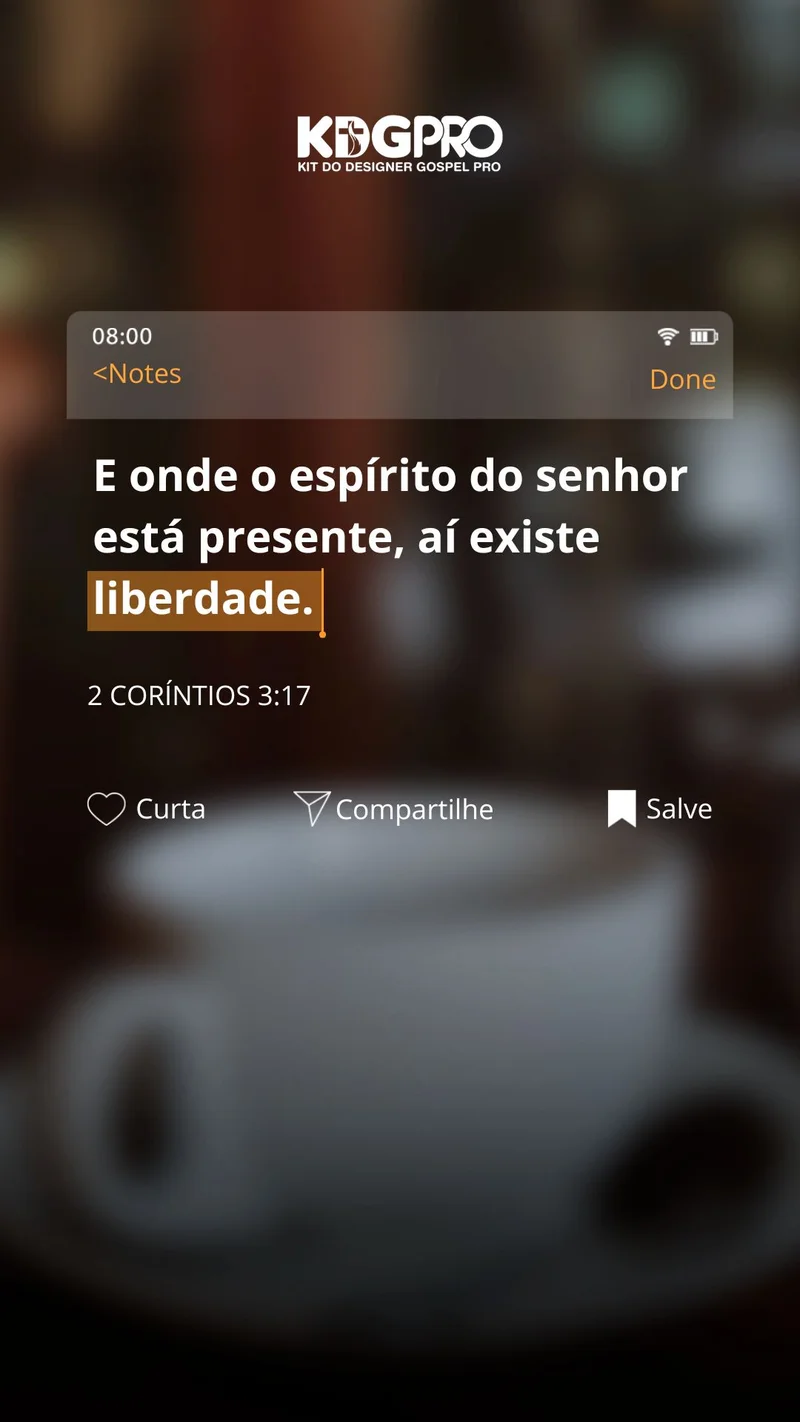 Mensagem Bíblica – Versículo 2 Coríntios 3:17 | Mensagens | Arte para Igreja Editável no Canva | Story