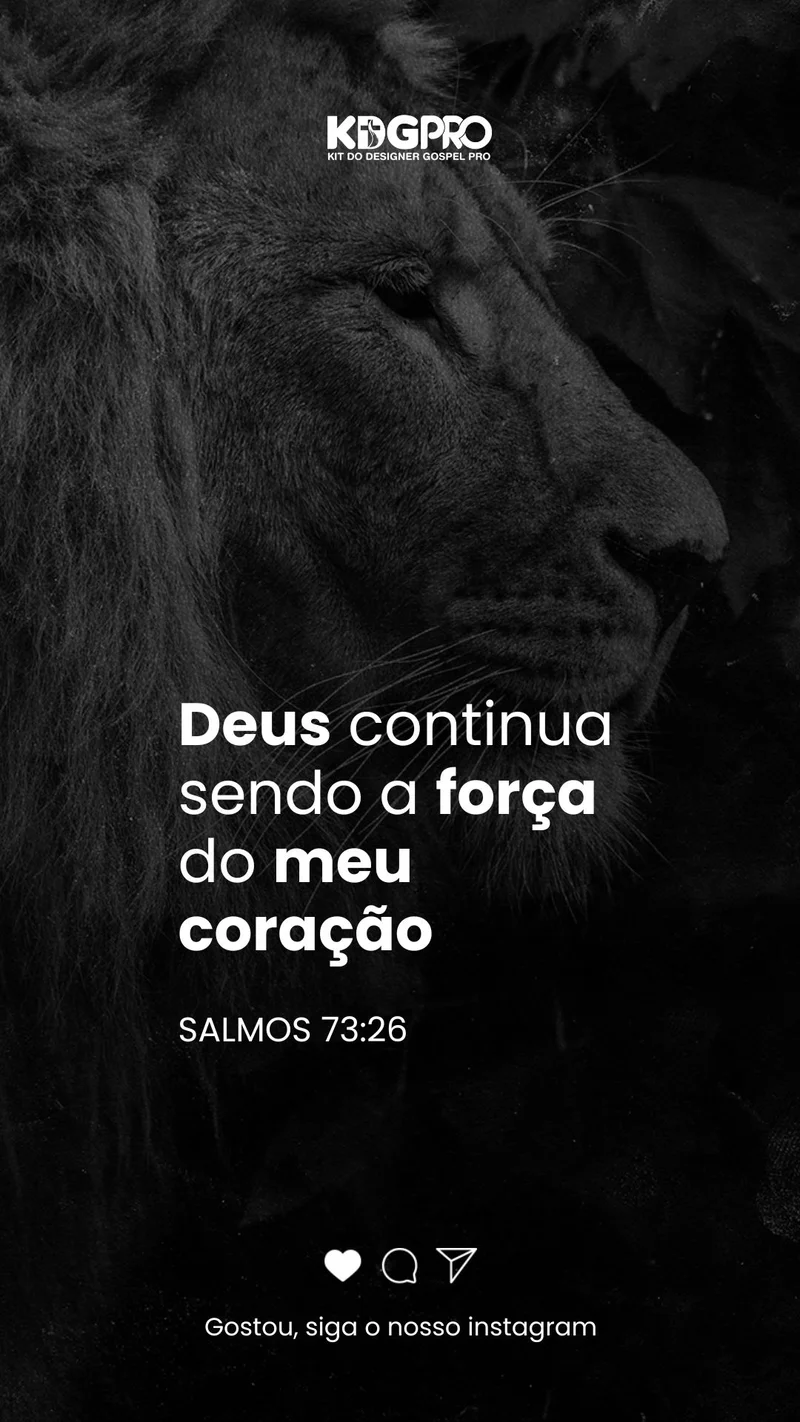 Mensagem Bíblica – Versículo Salmos 73:26 | Mensagens | Arte para Igreja Editável no Canva | Story
