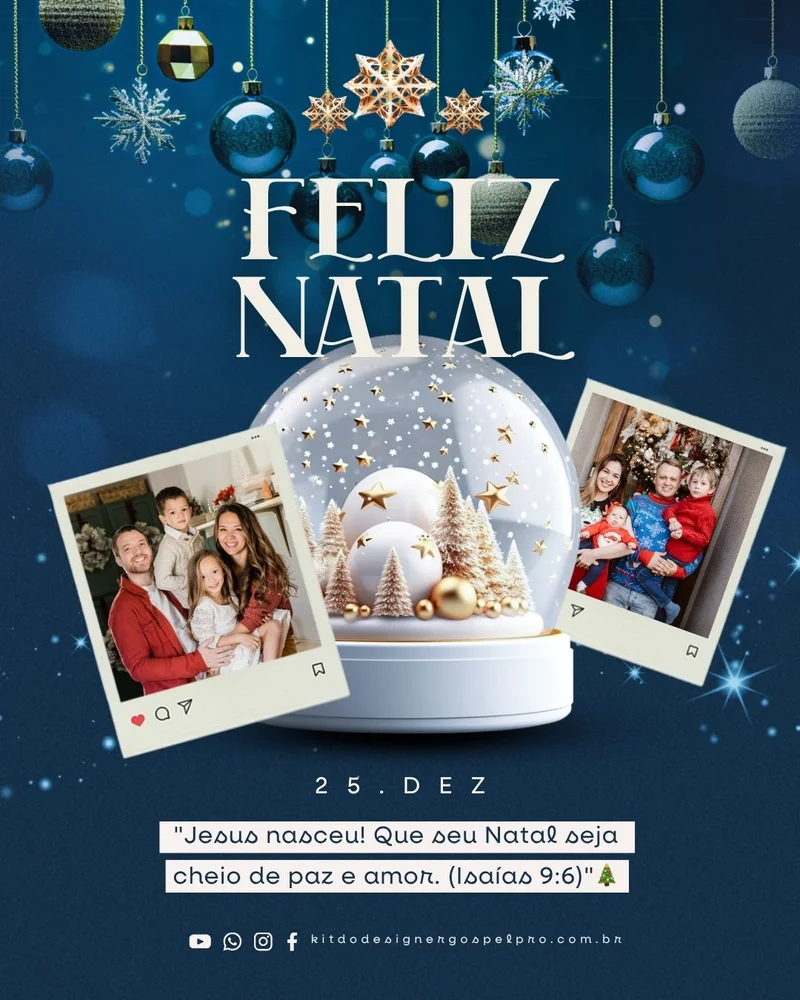 Natal em Família – Culto de Natal | Natal | Arte para Igreja Editável no Canva | Cartaz