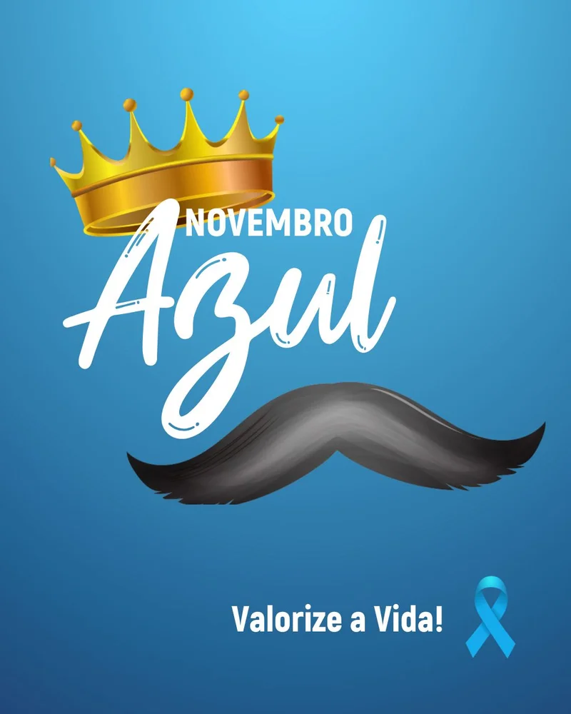 Saúde do Homem – Novembro Azul na Igreja | Novembro Azul | Arte para Igreja Editável no Canva | Cartaz