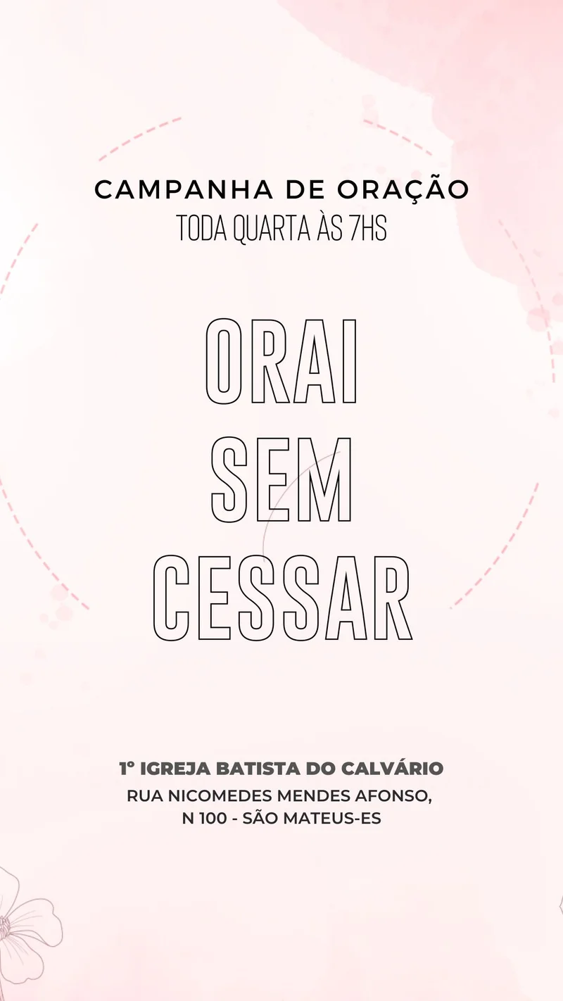 Mensagem: Orai Sem Cessar | Oração | Arte para Igreja Editável no Canva | Story Mensagem: Orai Sem Cessar | Oração | Arte para Igreja Editável no Canva | Story