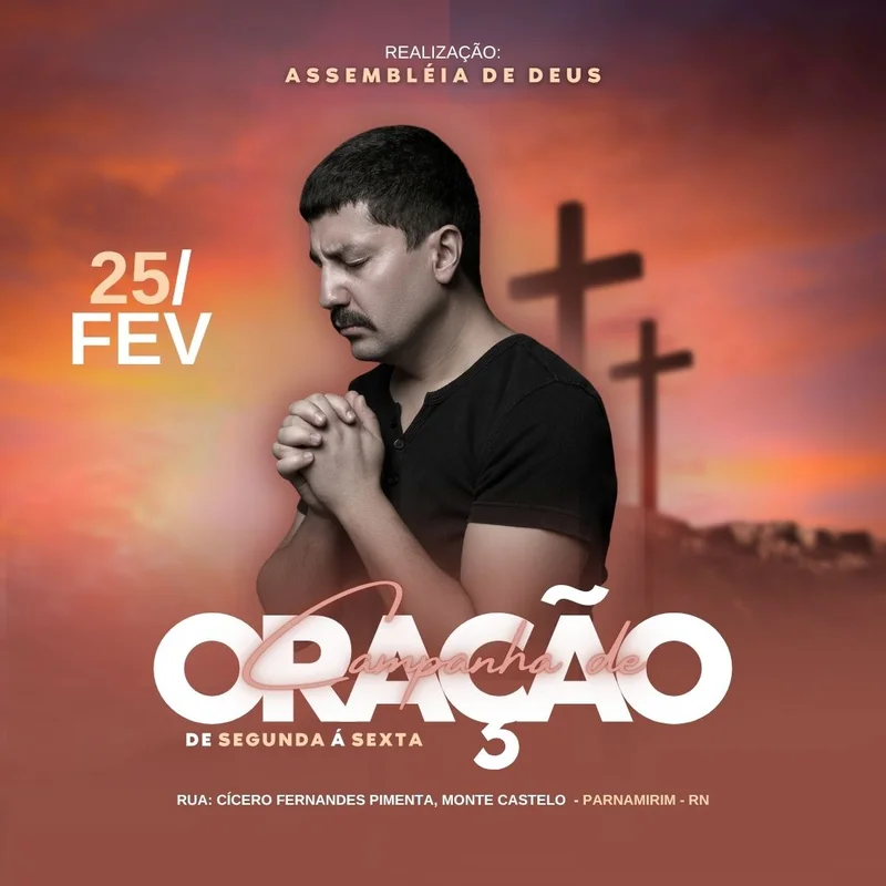 Campanha de Oração | Oração | Arte para Igreja Editável no Canva | Feed Campanha de Oração | Oração | Arte para Igreja Editável no Canva | Feed