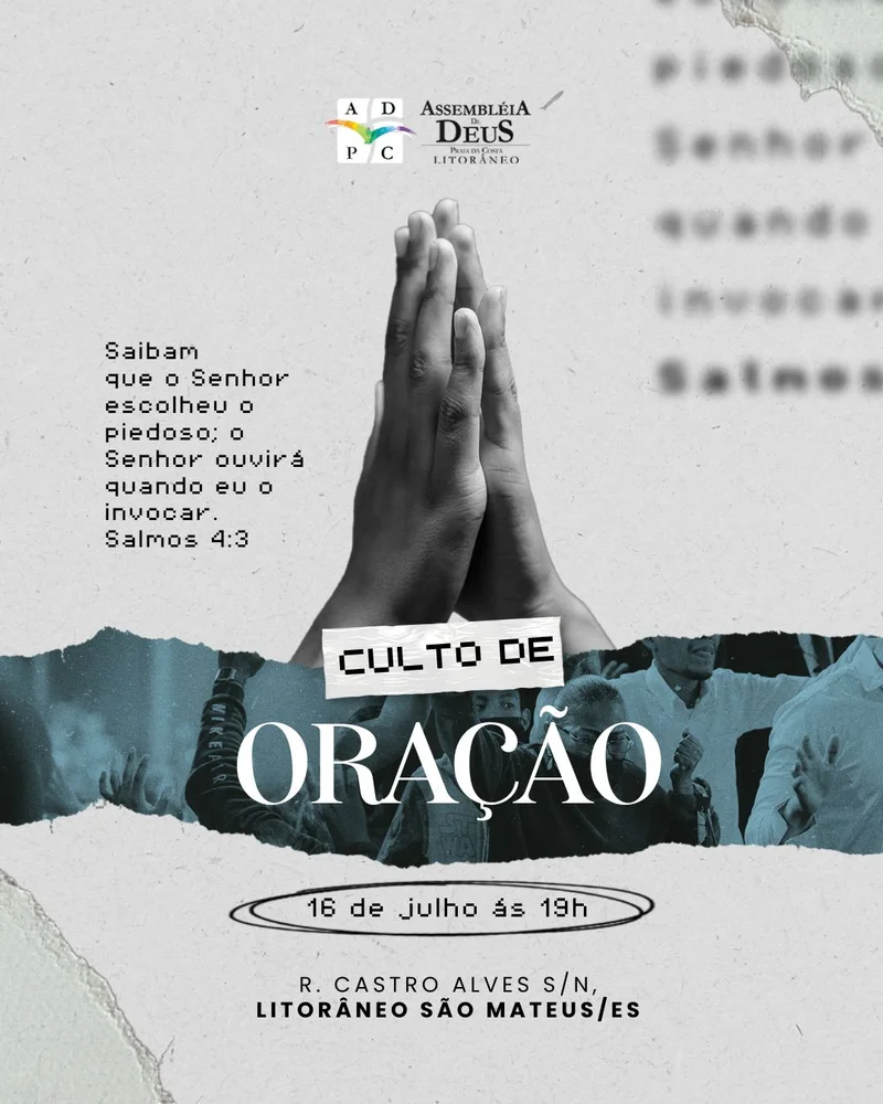 Culto de Oração | Oração | Arte para Igreja Editável no Canva | Cartaz Culto de Oração | Oração | Arte para Igreja Editável no Canva | Cartaz