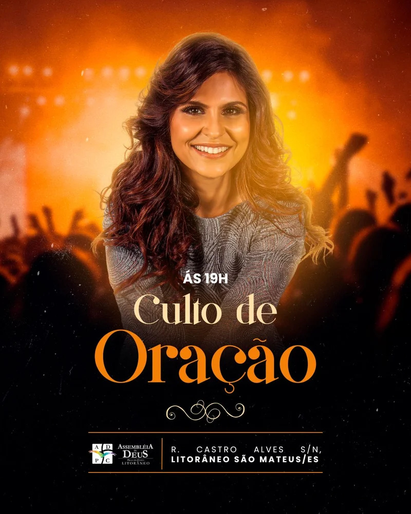 Culto de Oração – Mulheres em Oração | Oração | Arte para Igreja Editável no Canva | Cartaz