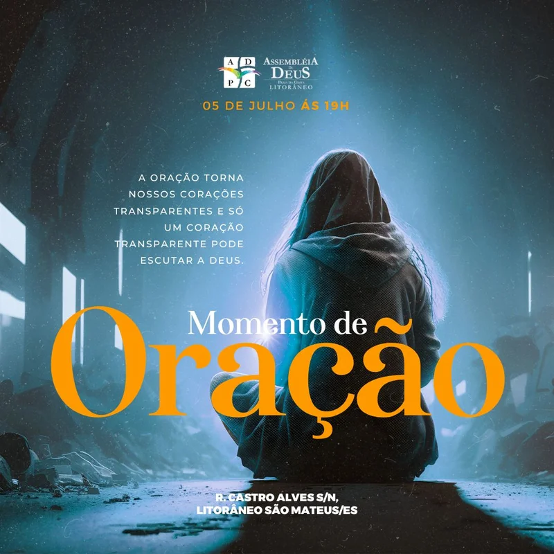 Momento de Oração | Oração | Arte para Igreja Editável no Canva | Feed Momento de Oração | Oração | Arte para Igreja Editável no Canva | Feed