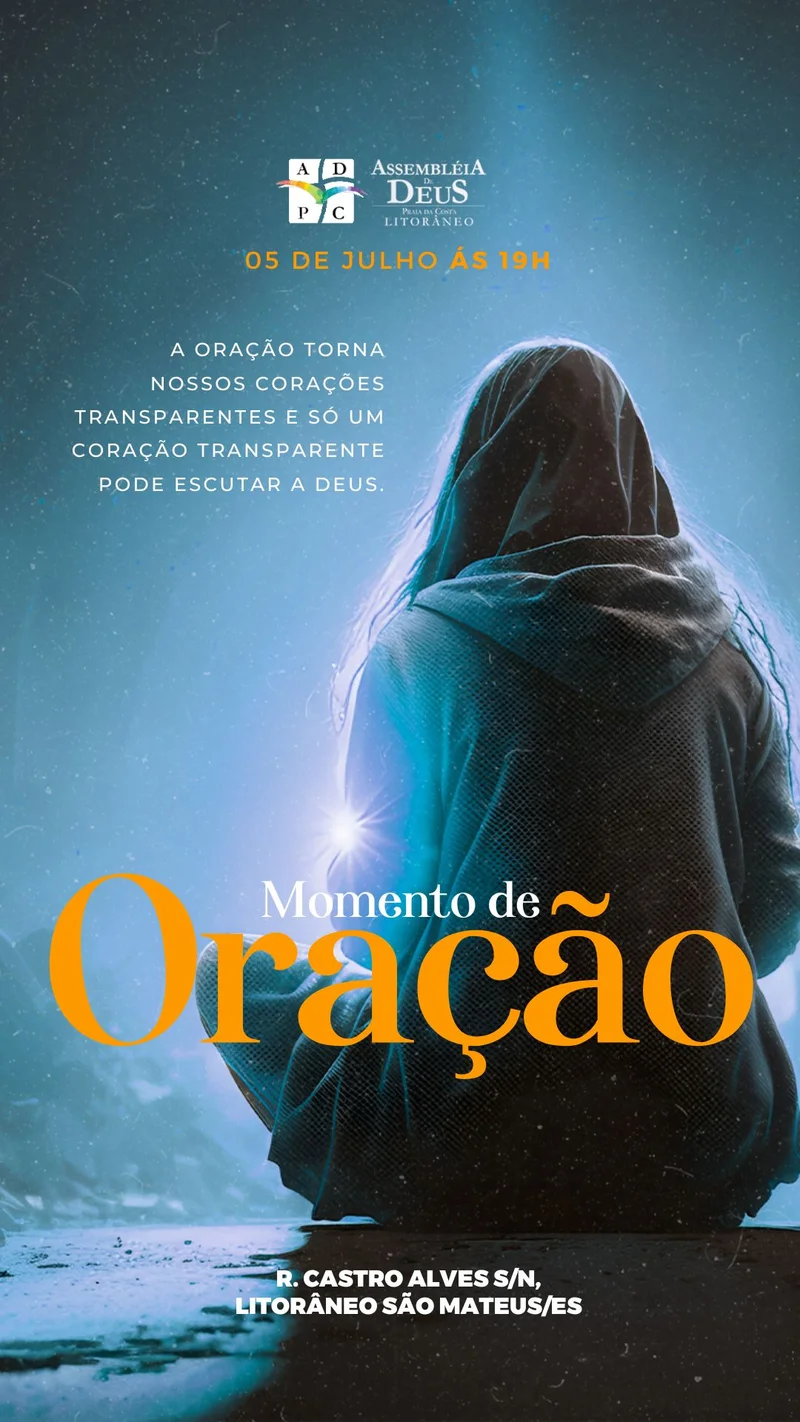 Momento de Oração | Oração | Arte para Igreja Editável no Canva | Story Momento de Oração | Oração | Arte para Igreja Editável no Canva | Story