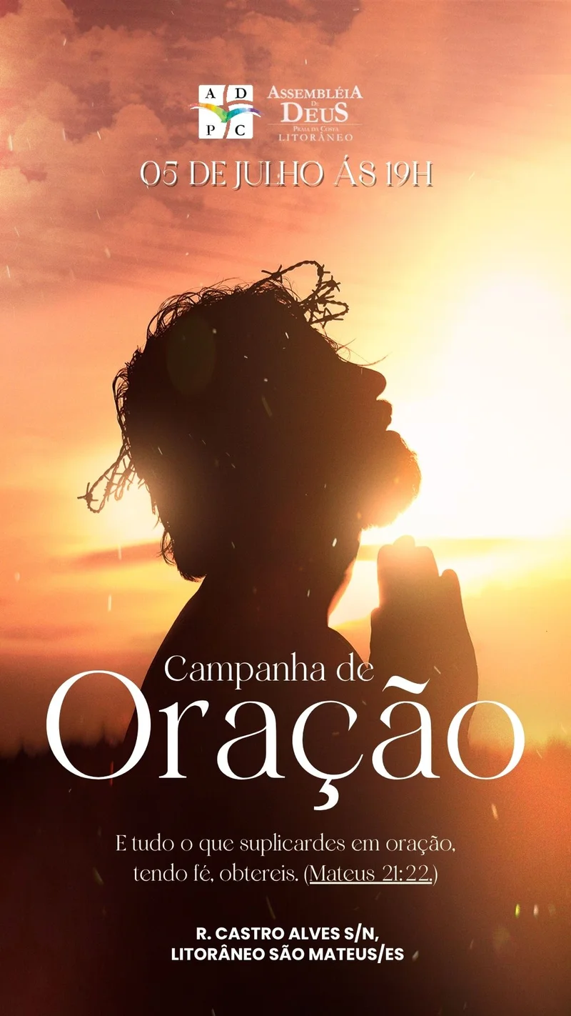 Campanha de Oração | Oração | Arte para Igreja Editável no Canva | Story