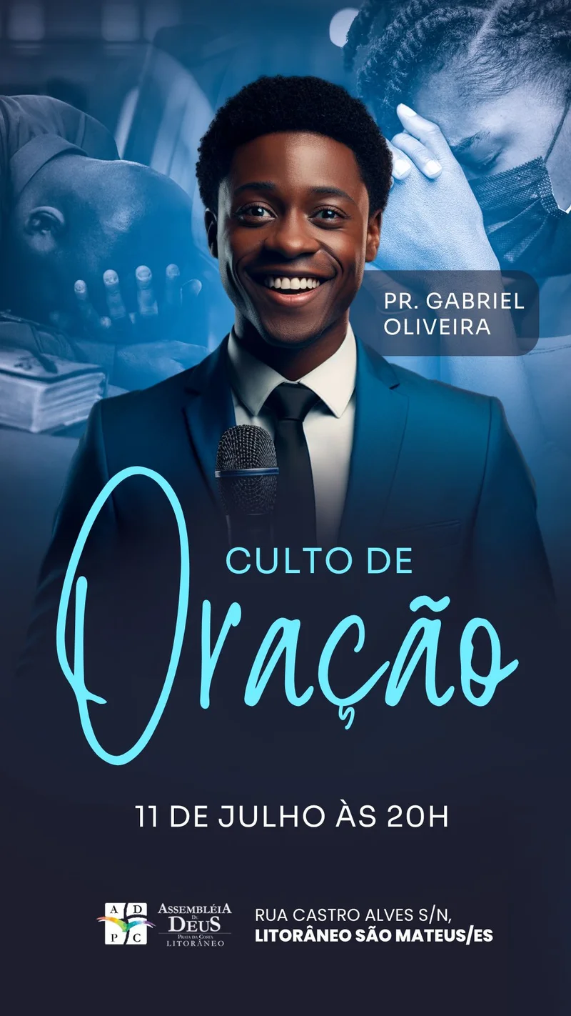 Culto de Oração | Oração | Arte para Igreja Editável no Canva | Story