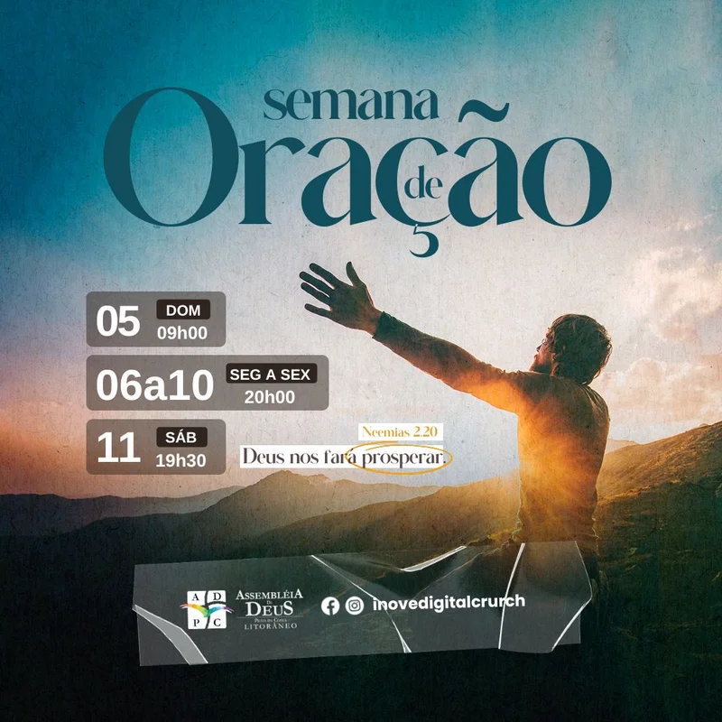 Semana de Oração e Prosperidade | Oração | Arte para Igreja Editável no Canva | Feed Semana de Oração e Prosperidade | Oração | Arte para Igreja Editável no Canva | Feed