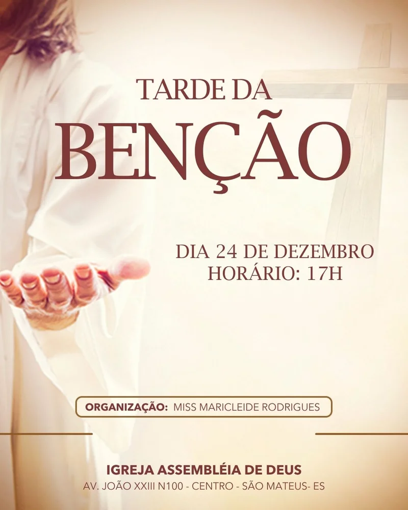 Tarde da Benção | Outros temas | Arte para Igreja Editável no Canva | Cartaz Tarde da Benção | Outros temas | Arte para Igreja Editável no Canva | Cartaz