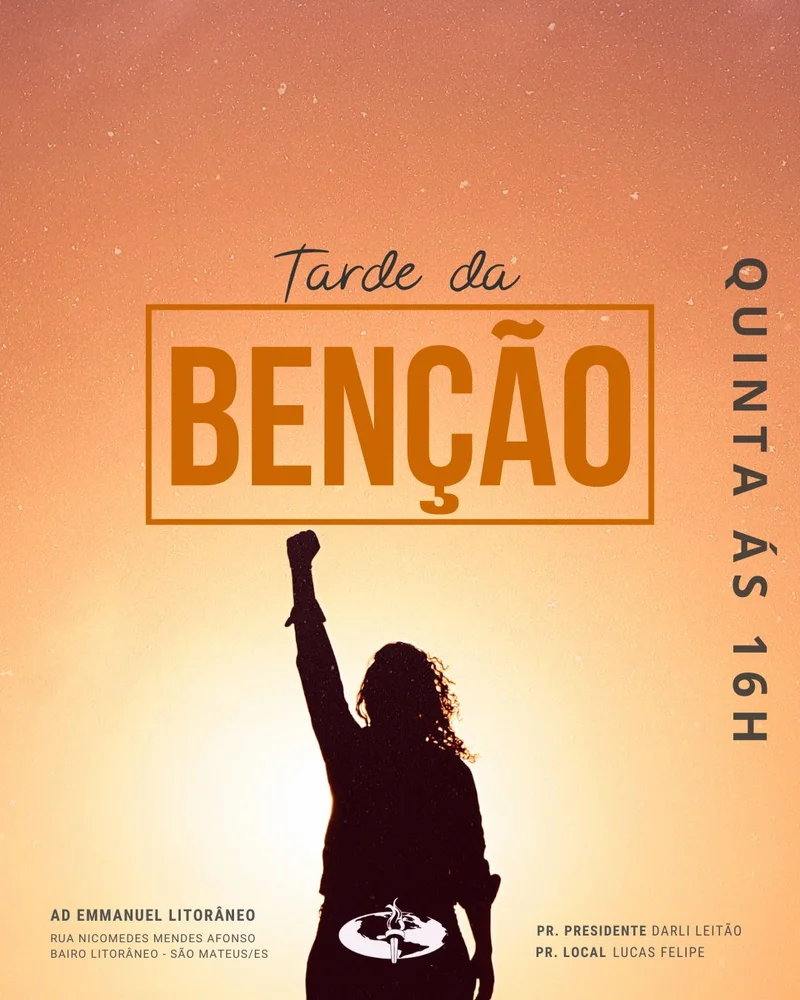 Tarde da Benção | Outros temas | Arte para Igreja Editável no Canva | Cartaz Tarde da Benção | Outros temas | Arte para Igreja Editável no Canva | Cartaz