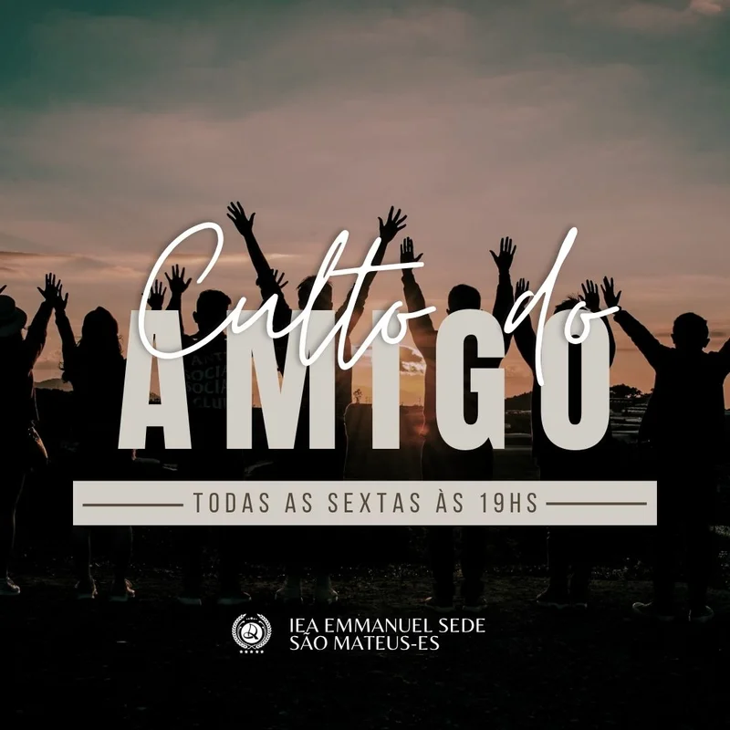 Culto do Amigo | Outros temas | Arte para Igreja Editável no Canva | Feed Culto do Amigo | Outros temas | Arte para Igreja Editável no Canva | Feed